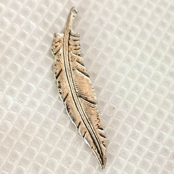 42 Wing and Feather Connectors Silver DIY Jewelry Findings - Picture 9 of 11